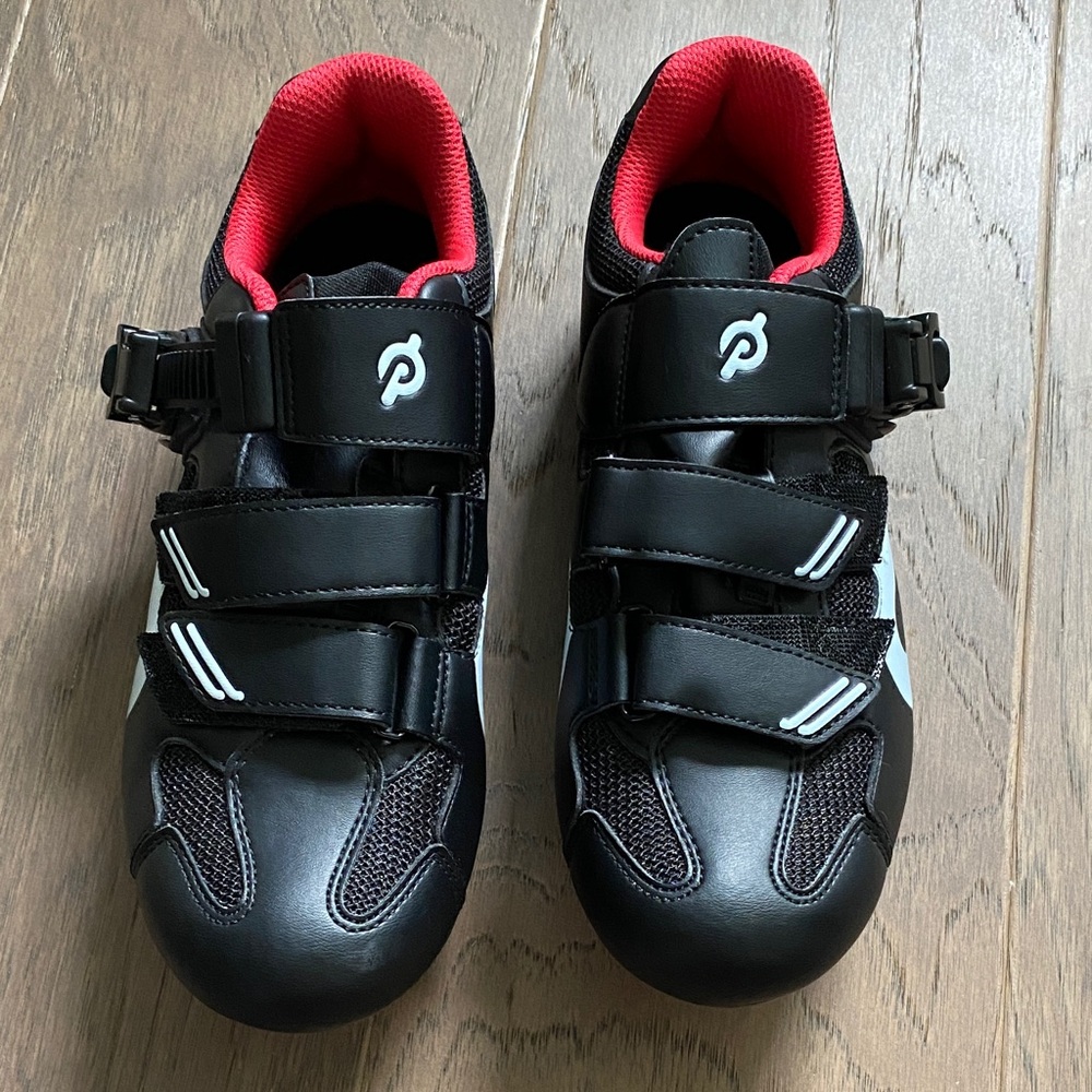 Peloton Black and Red Athletic Shoes